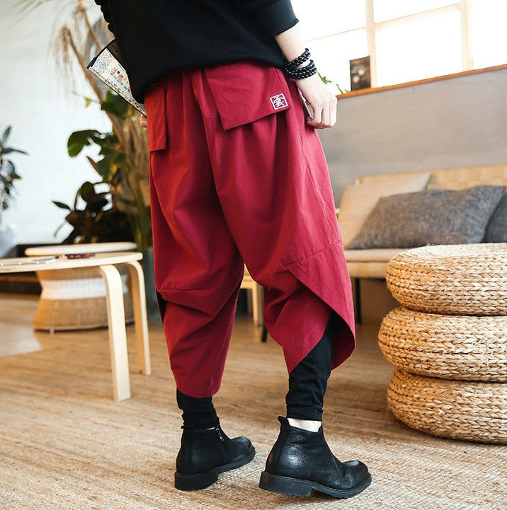 Embroidered Layered Pants- Japanese Streetwear – streetzen
