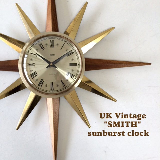 UKビンテージ SMITH/スミス サンバーストクロック sunburstclock