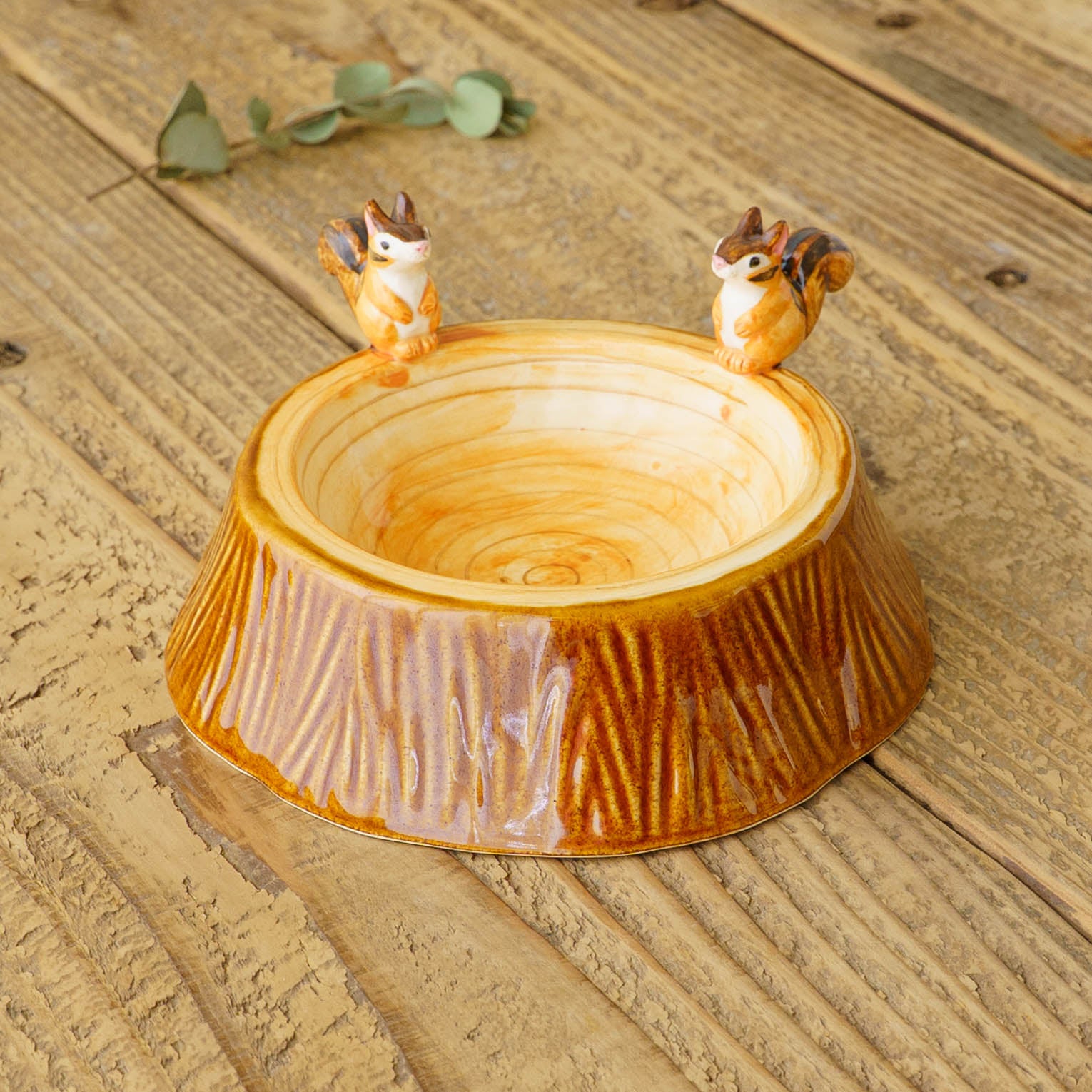 陶芸作家 Sugar Poppo リス切り株ボウル 小｜作家もののうつわ通販