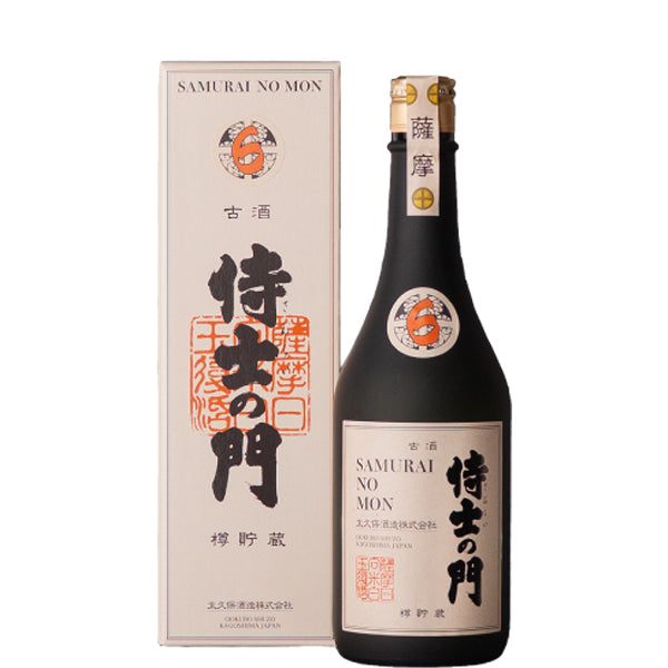 数量限定】六年古酒バーボン樽貯蔵 侍士の門 箱入 25° 720ml -芋焼酎