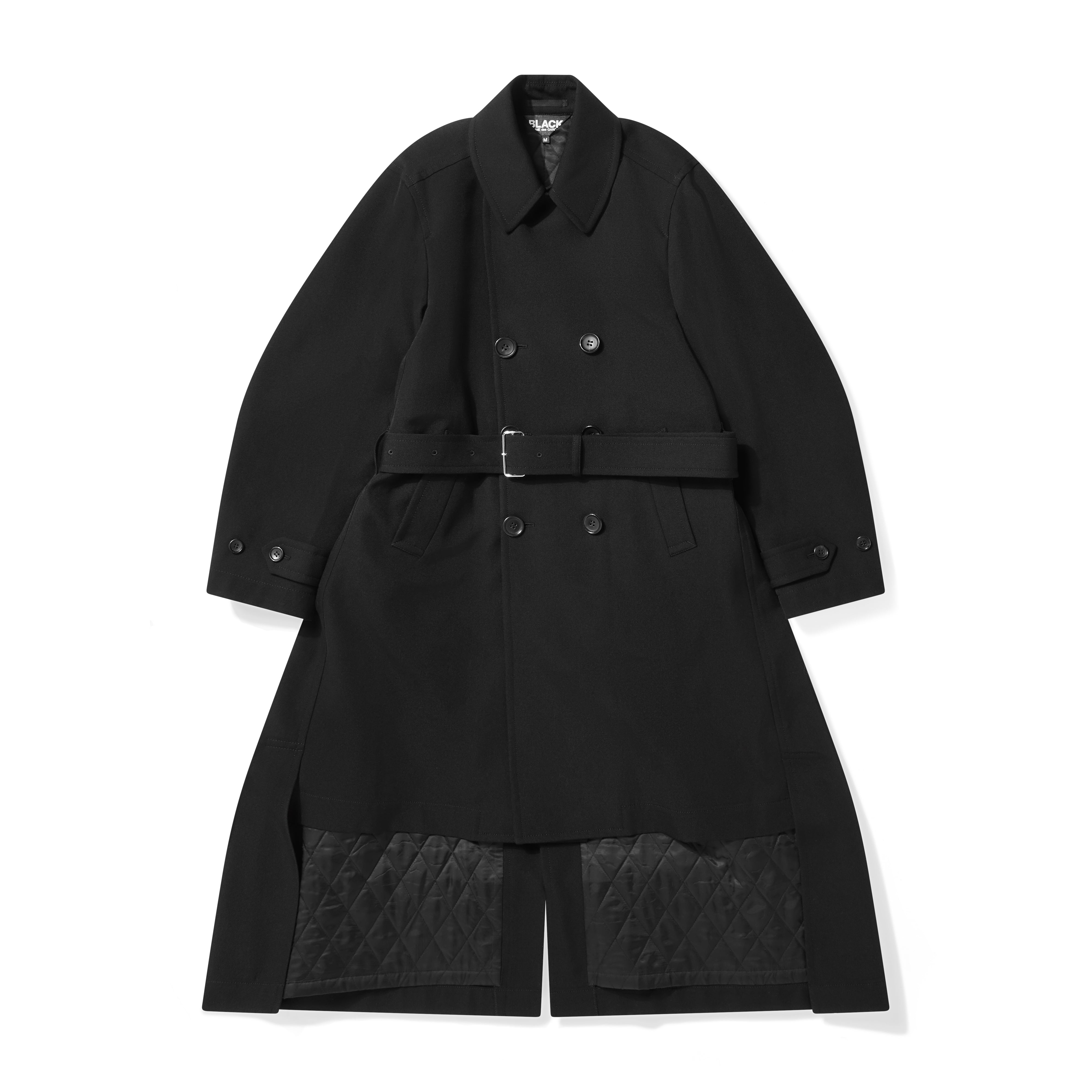 BLACK Comme des Garçons: Double Breasted Trench Coat (Black