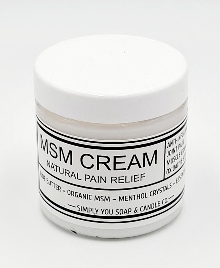 MSM Natural Pain Relief Cream – Simply You Soap & Candle Co.
