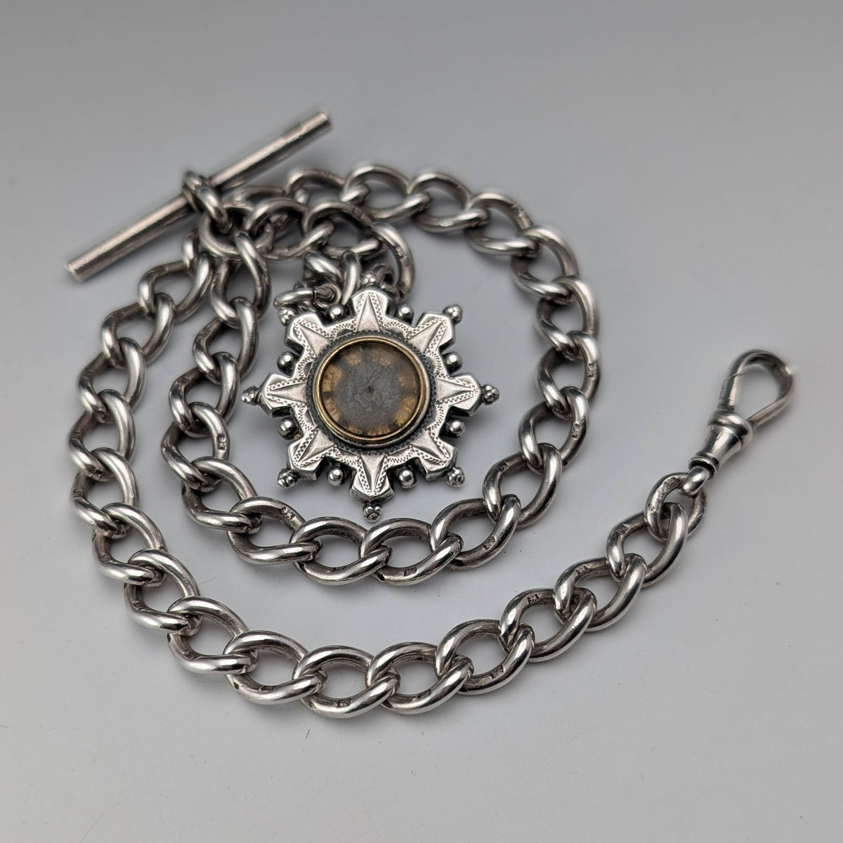 フォグ付純銀製*アルバートチェーン 1893 *スターリングシルバー(925銀