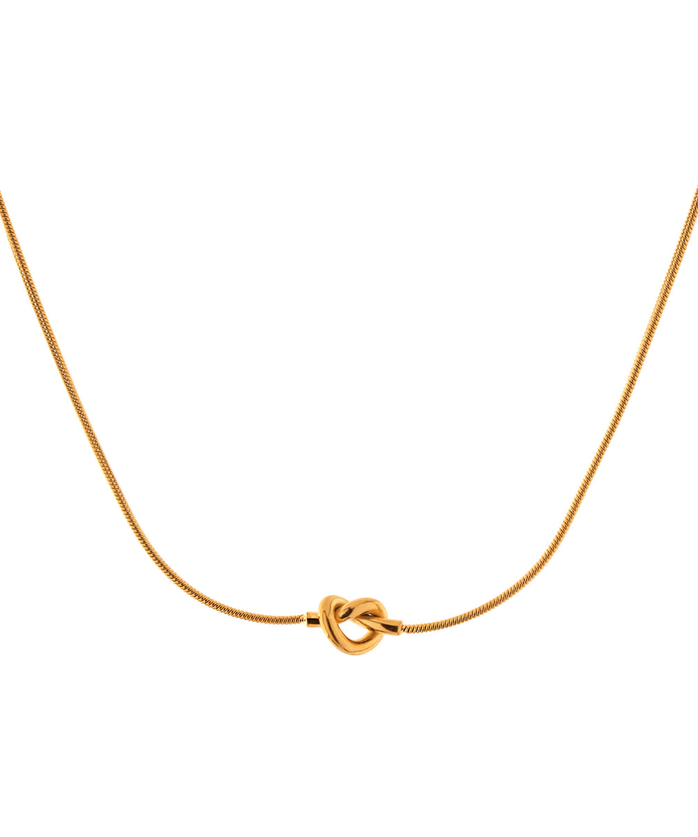 mimi33】ノットモチーフネックレス[ステンレス][Sheerchic]｜アネモネ