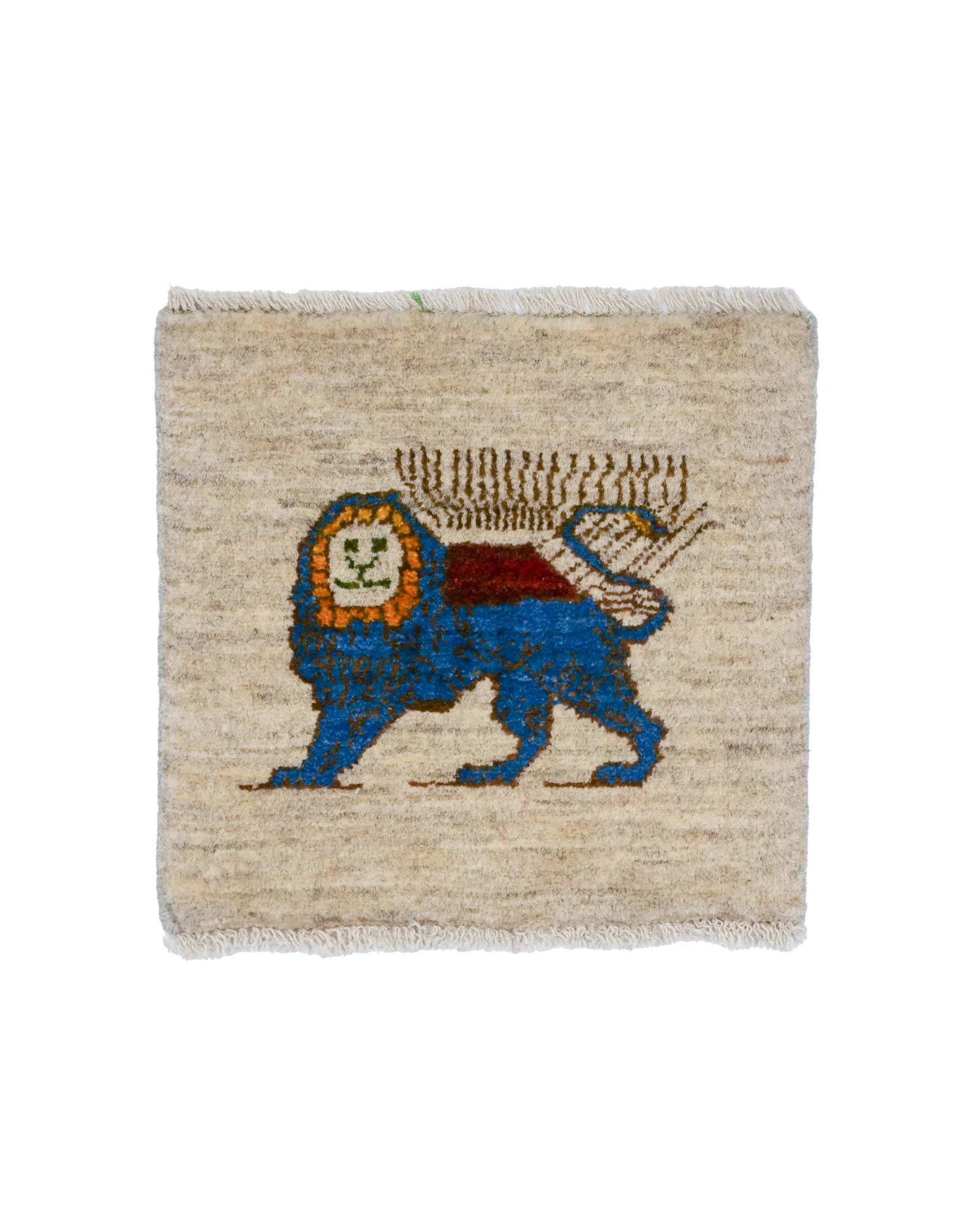 ライオンギャッベ 約37cm x40cm｜SATHI RUGS