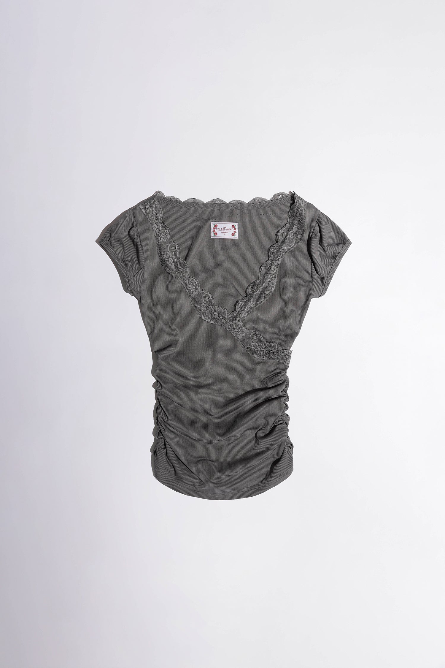 Lace Trim Wrap Tee Charcoal – Sculptor
