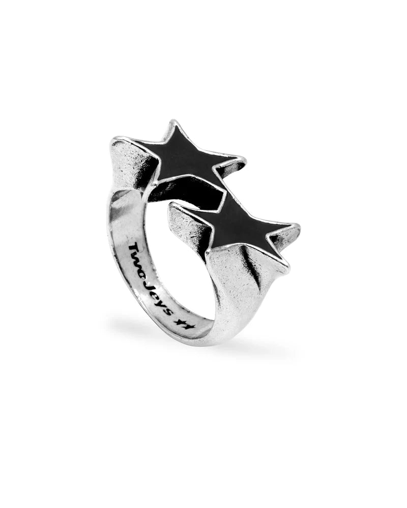 Icon Black Enameled Single Ring – Twojeys
