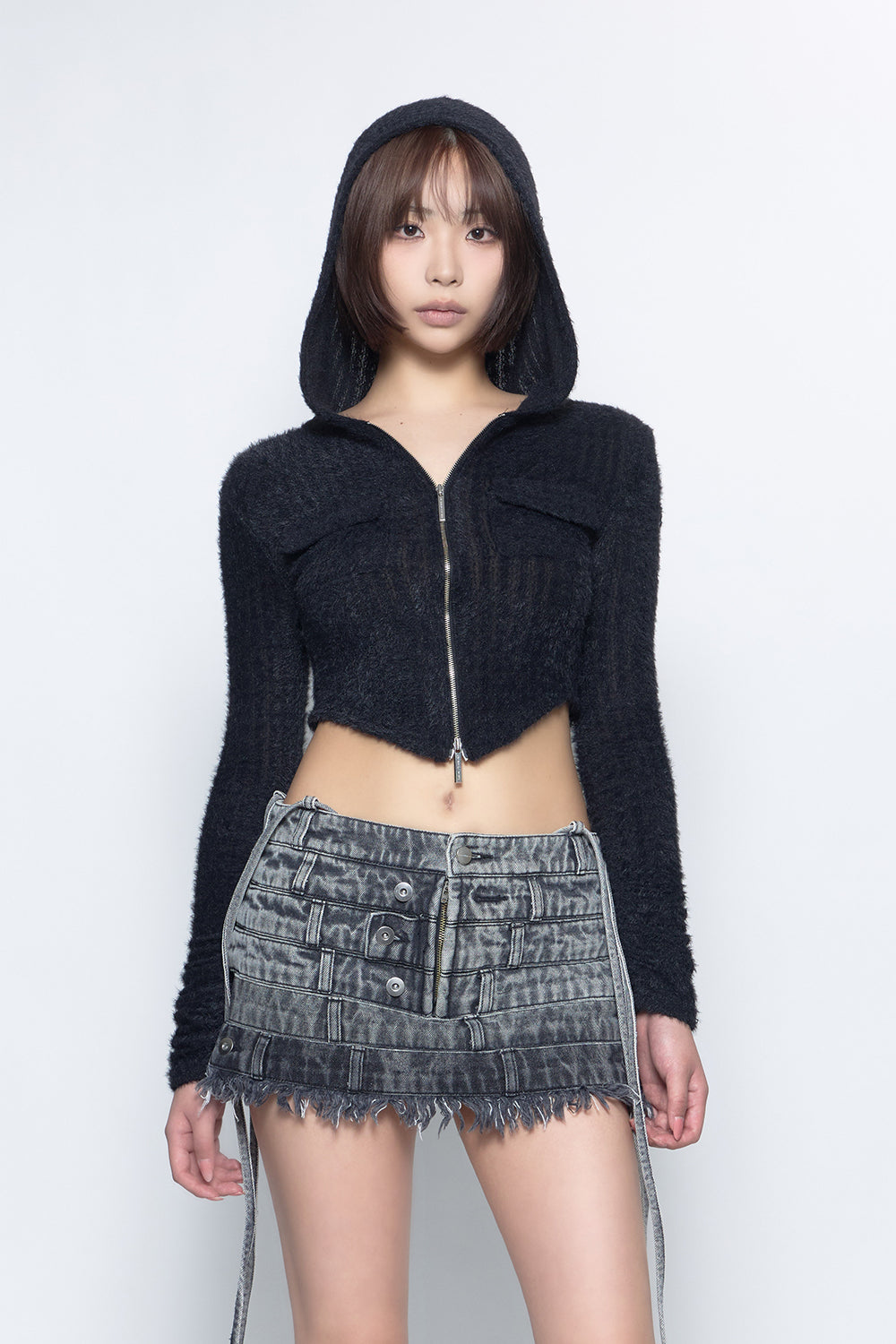 THEREDTHREAD / ザレッドスレッド】S w zip brushed hoodie