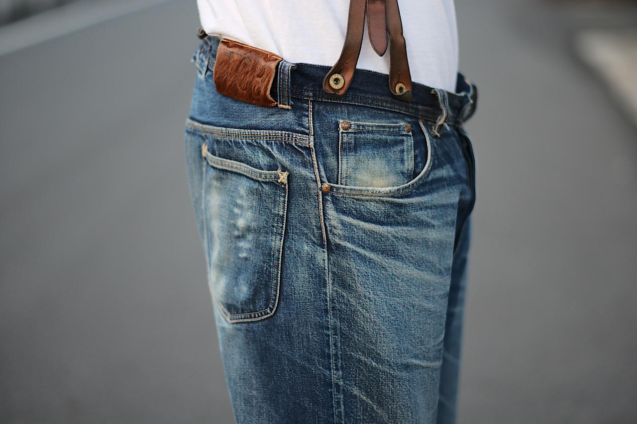 MOTOR×TCB CHROMEXCEL LEATHER SUSPENDER | TCB jeans