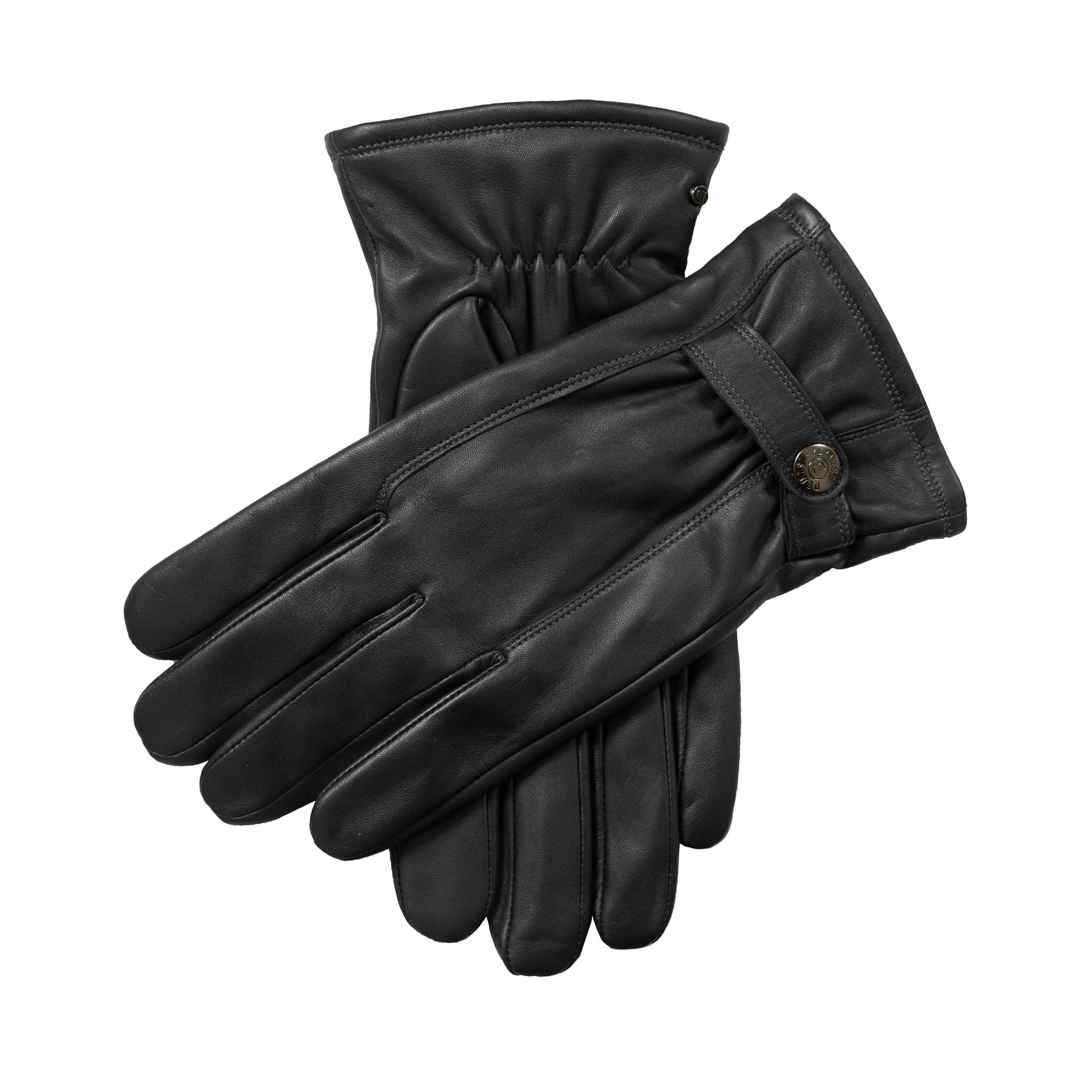 Men's Touchscreen Lined Leather Gloves with Contrast Stitching | Dents