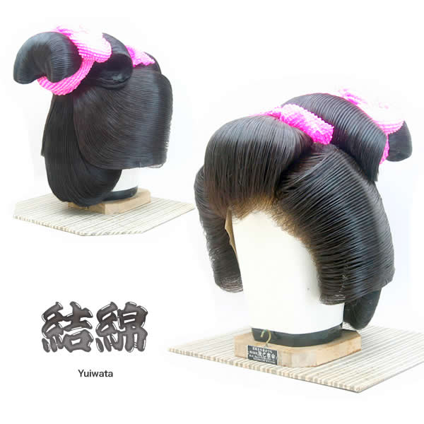 日本髪かつら 結い上げ台 結坊主 中古 日本髪かつら結い上げ台結坊主中古
