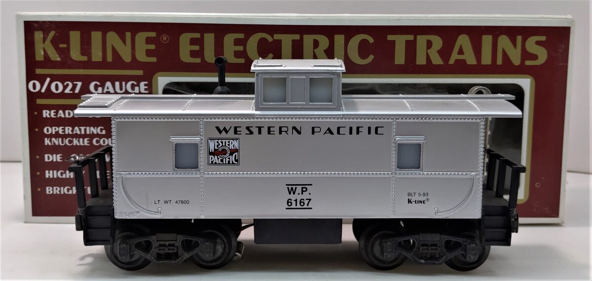 K-Line K6167 O Gauge Western Pacific Classic Silver Caboose – Trainz