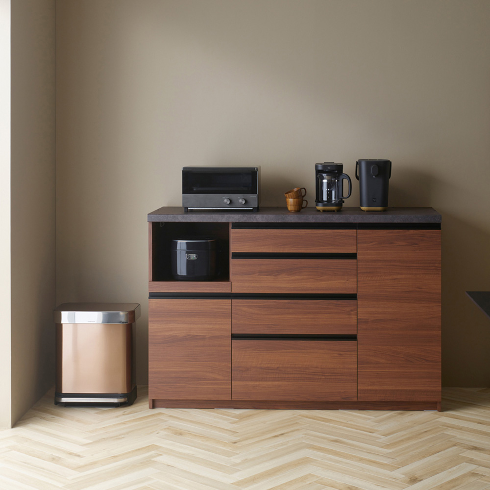 Pamouna（パモウナ）キッチンカウンター「ECA-1400R下台」幅140cm 奥行