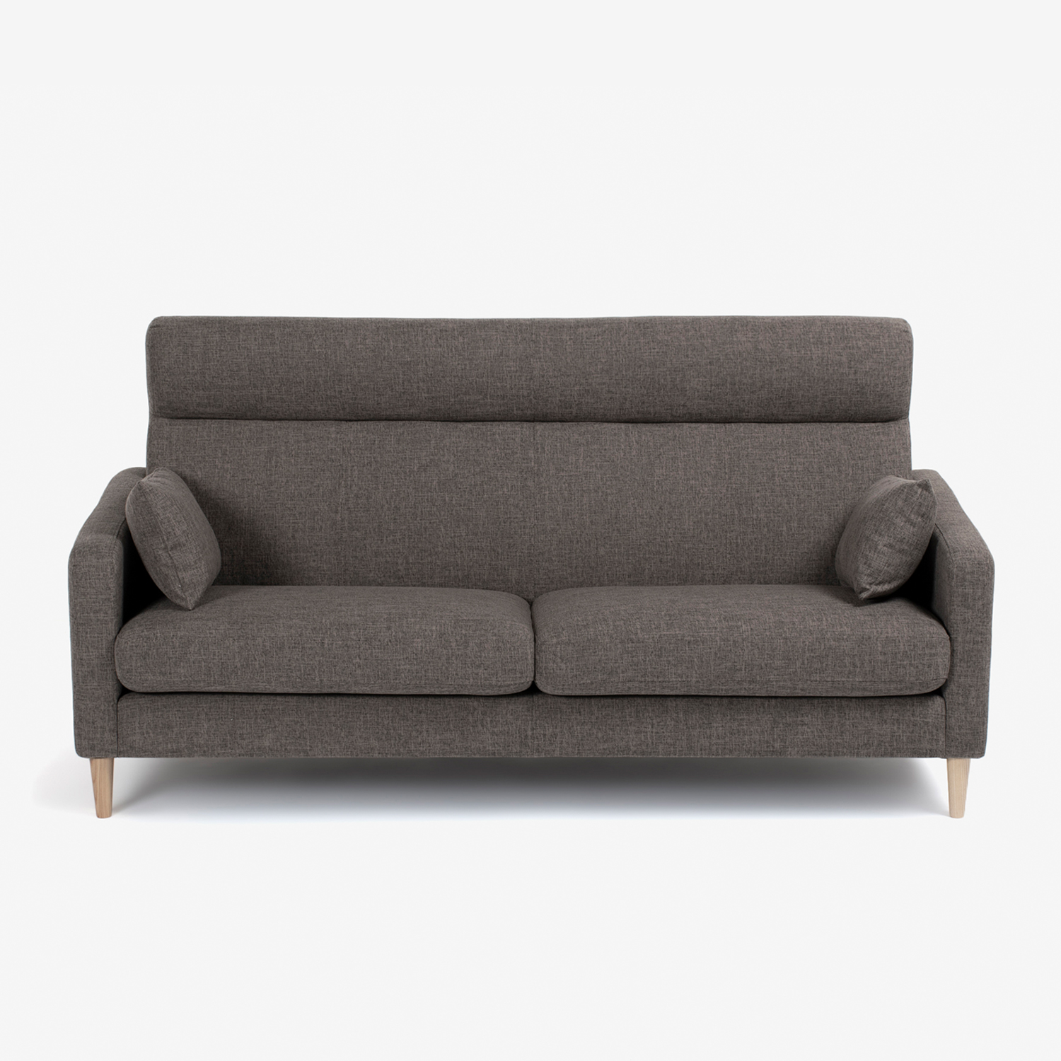 ソファ 3人掛け「クロス」幅189cm 布ブラウン色 #FG220-6D 木脚全2色