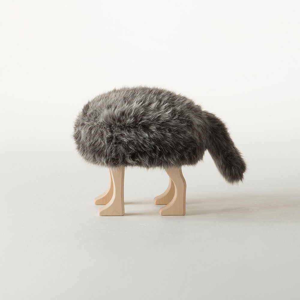 匠工芸 スツール「アニマルスツール」ウルフグレーミックス 全2サイズ