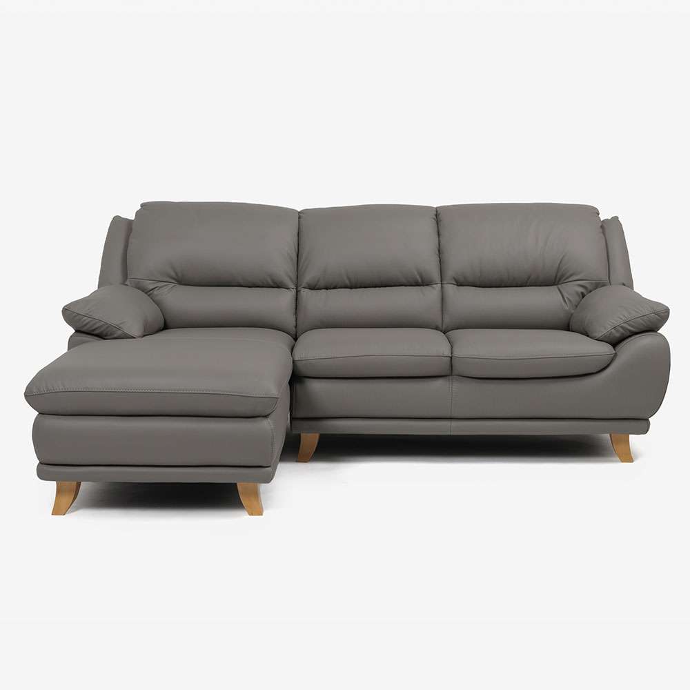 カウチソファ 向って左カウチ「オースチンKD」幅227cm 革#H/S-042E