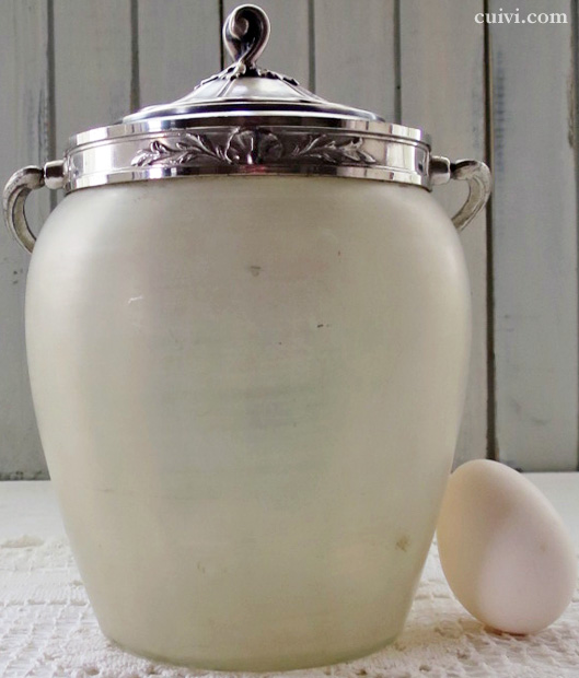 フロストガラス_ハンドペイント_アザミのビスケットジャー