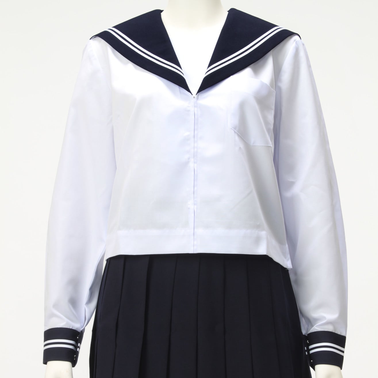 夏セーラー服（紺衿） 前開き型