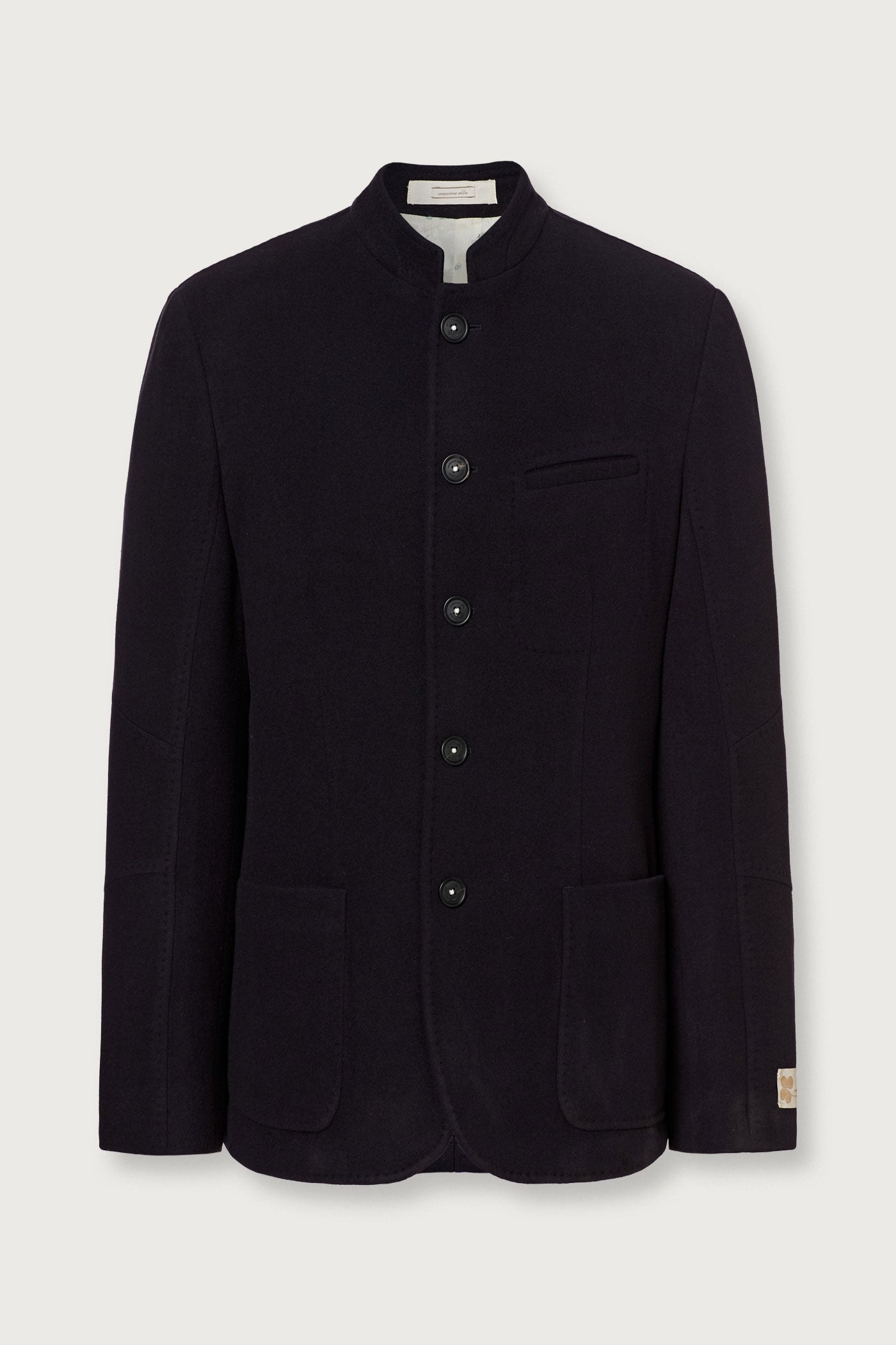 GSTAAD - Virgin wool guru collar jacket - blu – Massimo Alba