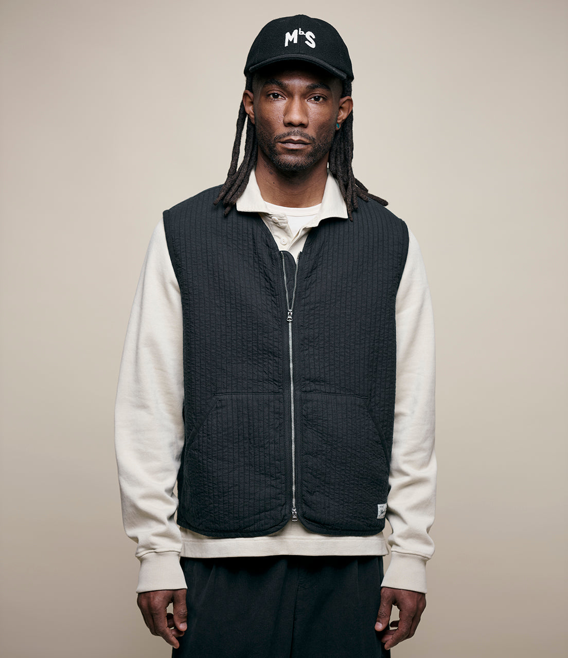 Padded Cotton Zip Vest – Merz b. Schwanen