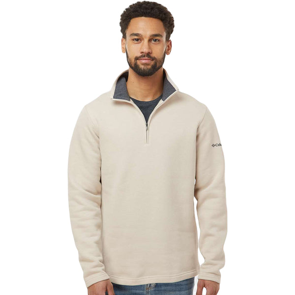 Columbia Men's Dark Stone Heather Great Hart Mountain III Half-Zip Pul