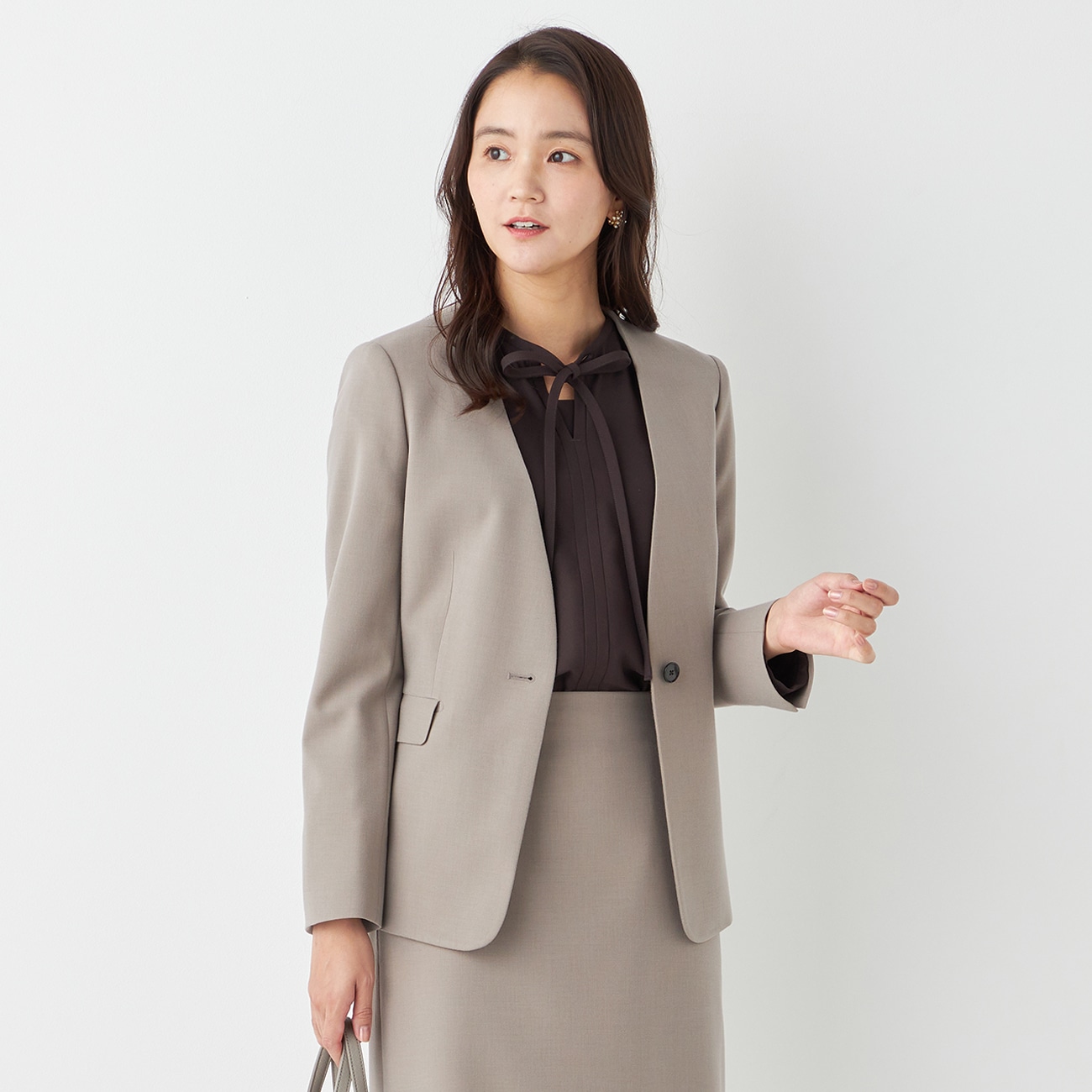 1回短時間着用】ORIHICA ノーカラースーツ LL THE THIRD SUITS ノー