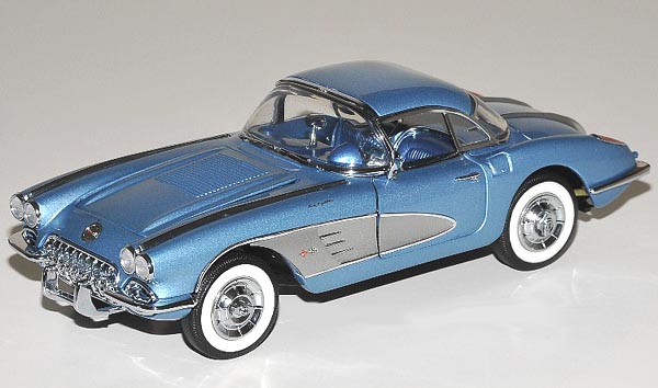 PhillyMint - Franklin Mint 1958 Chevrolet Corvette Silver Blue Ltd