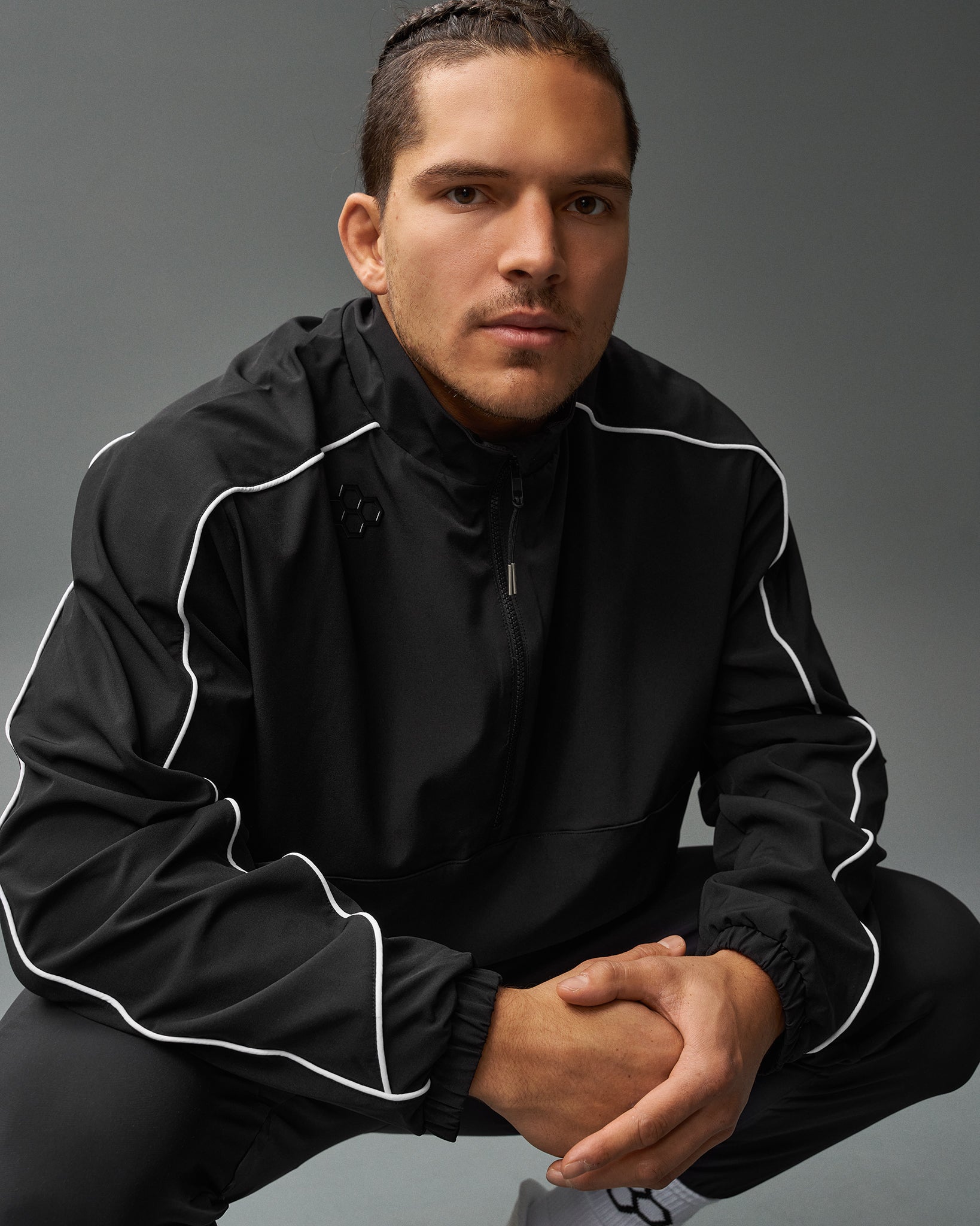 RUDIS 1/4 Zip Windbreaker - Black - Weathering the Storm
