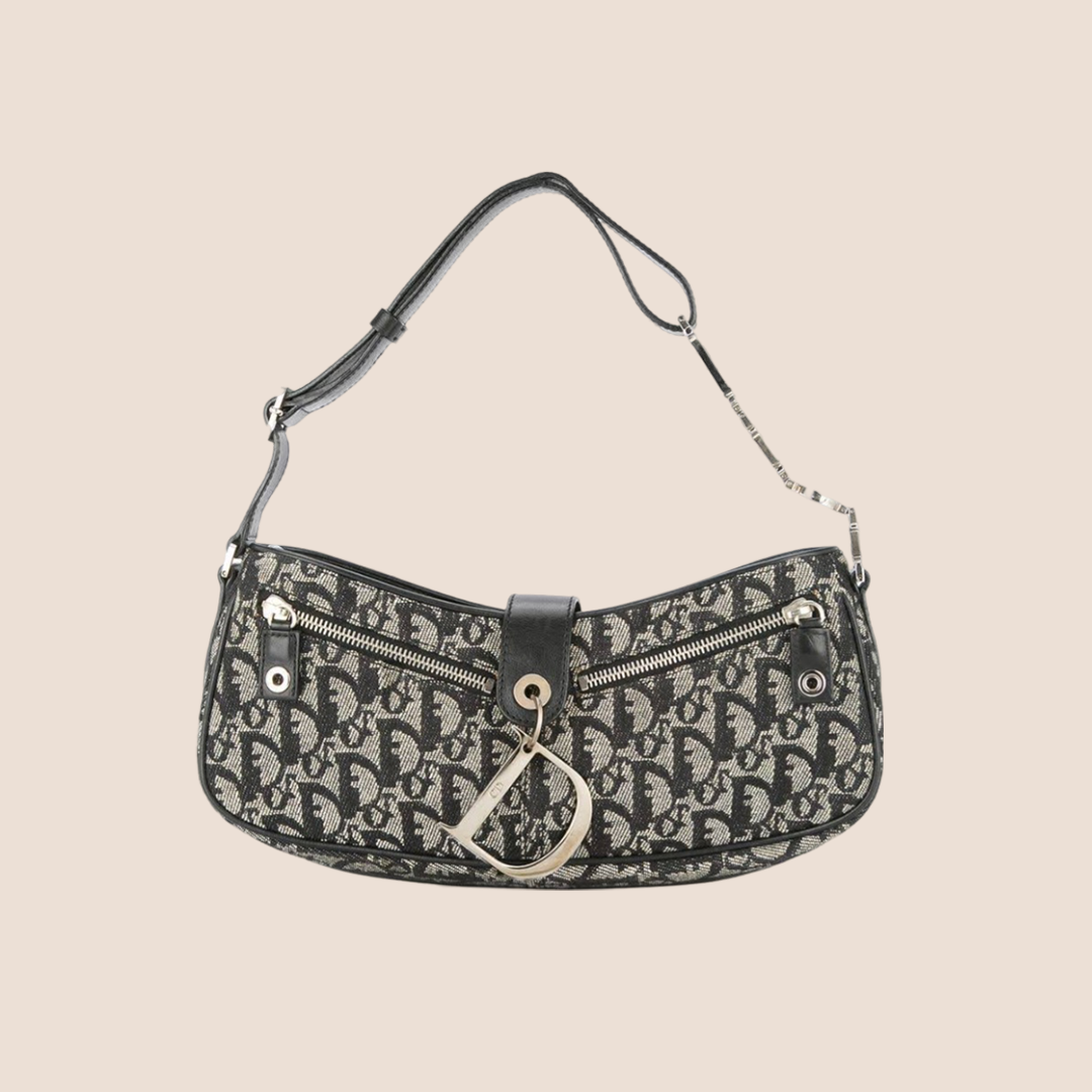 CHRISTIAN DIOR 2004 NAVY D RING SHOULDER BAG – RDB