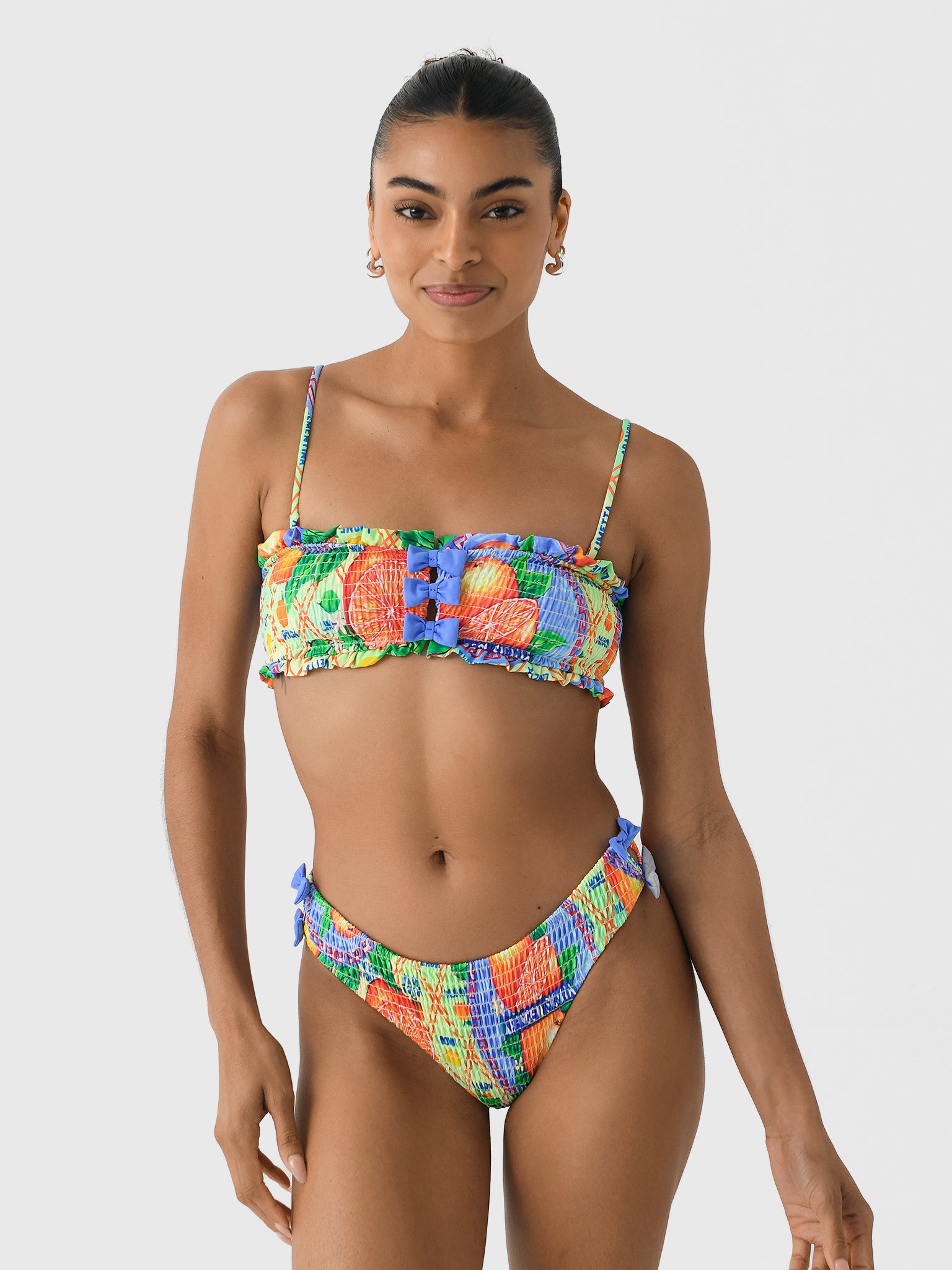 Damson Madder Women's Jessie Shirred Bow Bikini Top – Saint Bernard