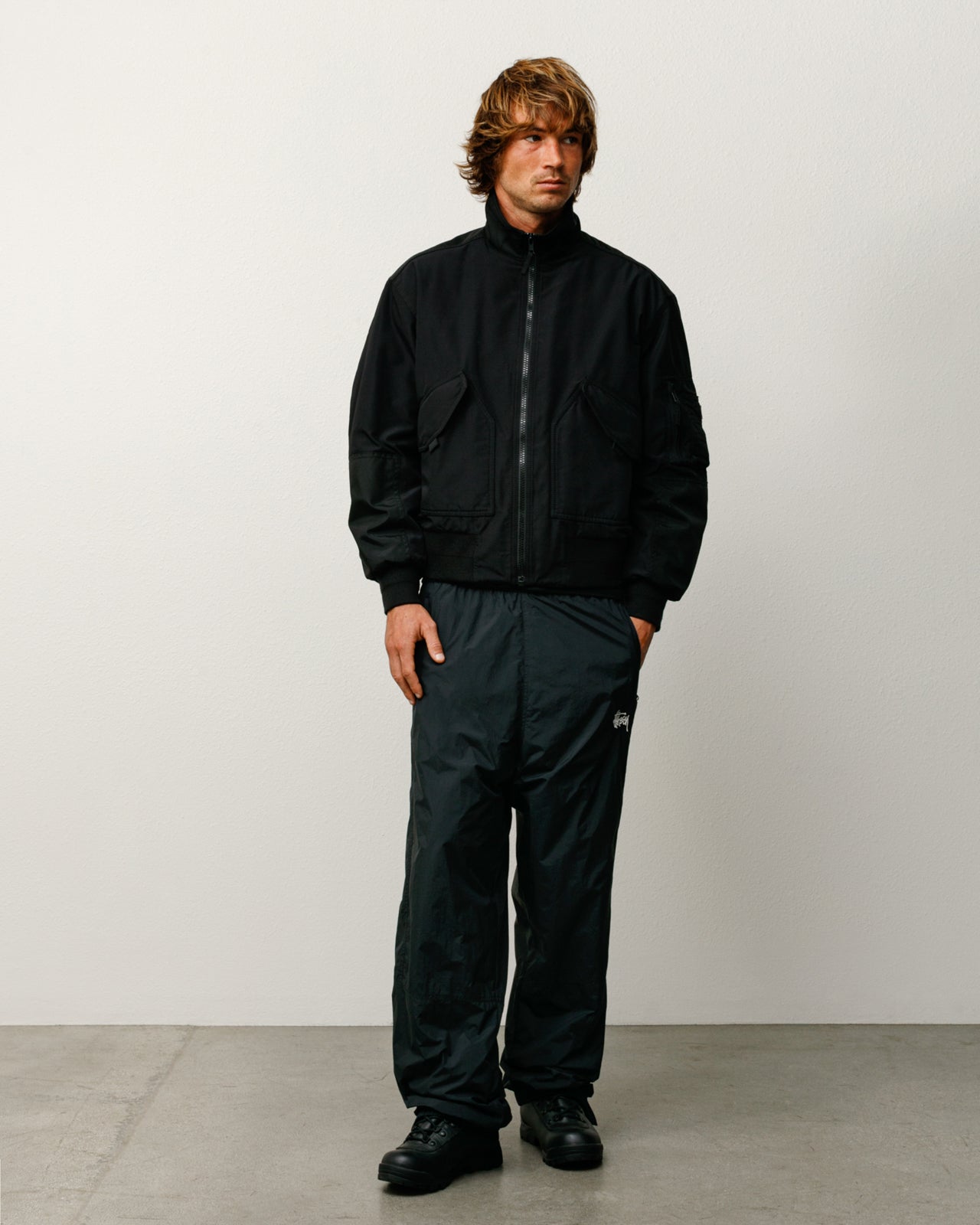 Nylon Track Pant – Black | Pants | Stüssy