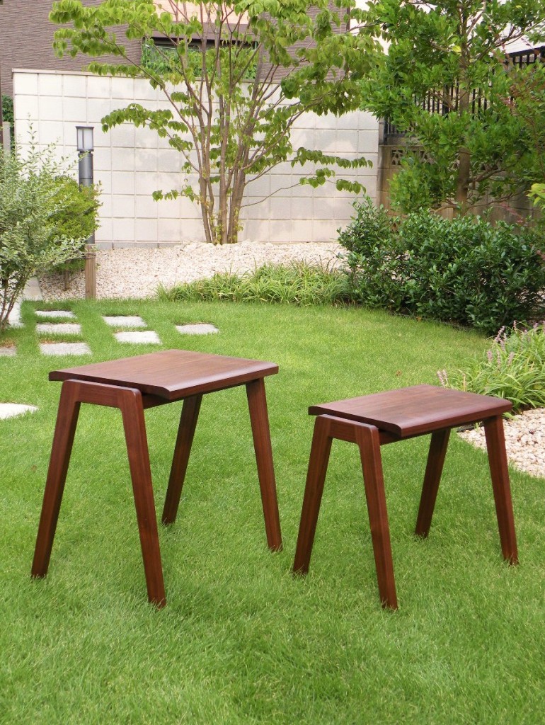 オーダーメイド家具 玄関スツール【ブラックウォールナット】無垢