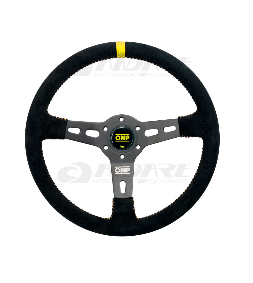 OMP ステアリング コルシカ ディープコーン レザー ホーンボタン付き
