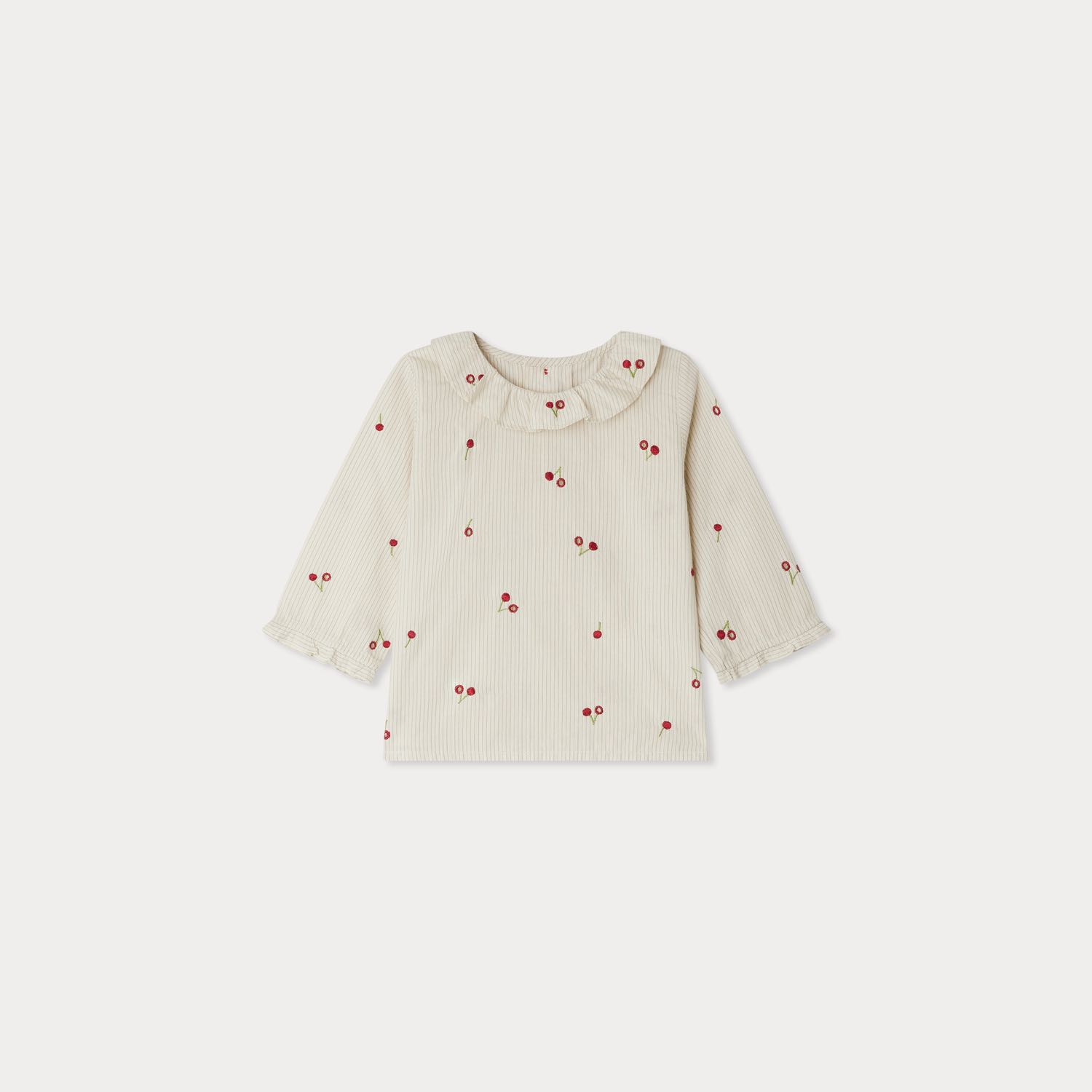 ボンポワン オンラインストア | Bonpoint チェリー刺繍フリルブラウス