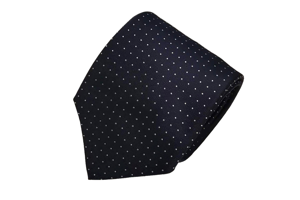 ラスト1点！】Opusネクタイ ◇ シルク ◇ ネイビー×ピンドット