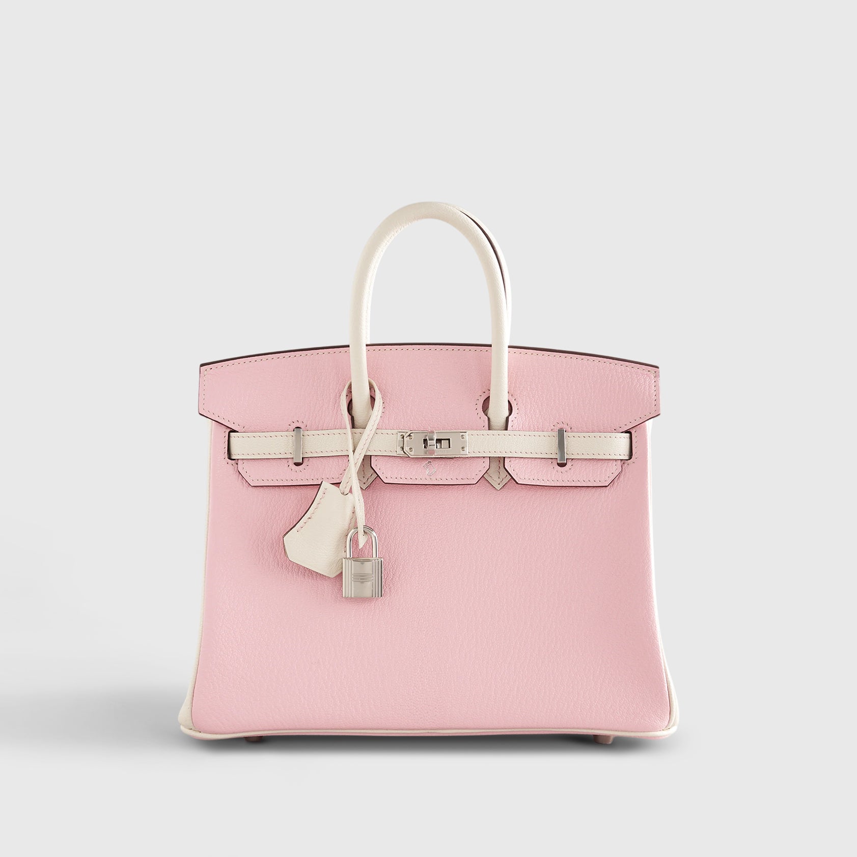 Hermès Birkin 25 Chevre Rose Sakura / Nata Palladium Hardware HSS