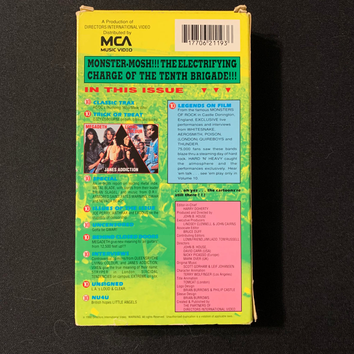 VHS Hard 'n Heavy Vol. 10 (1990) metal video, Whitesnake