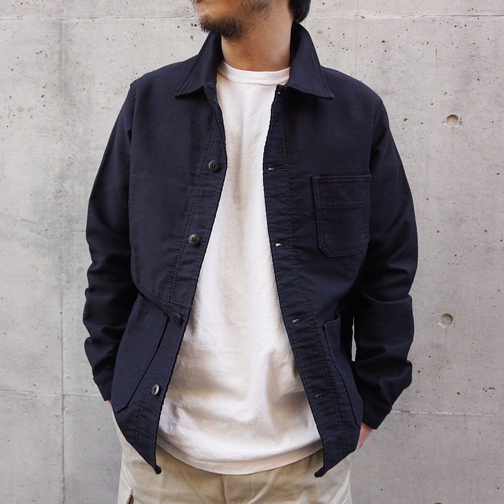 1950-60's ブラックモールスキンフレンチワークジャケット デッド