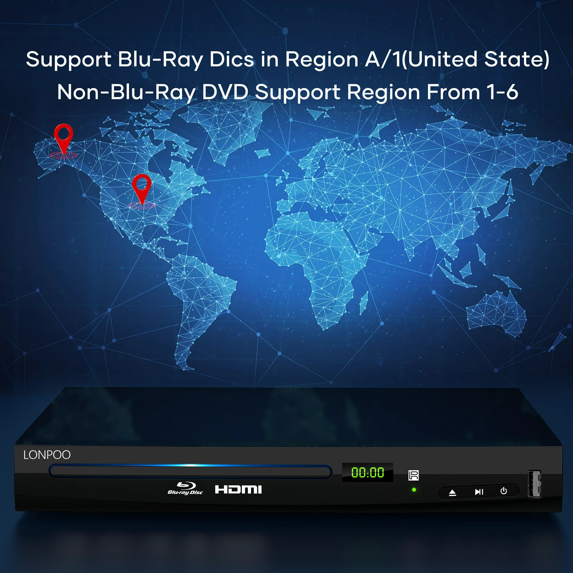 Blu Ray DVD Player, Metal Enclosure, LP-100 - 网站