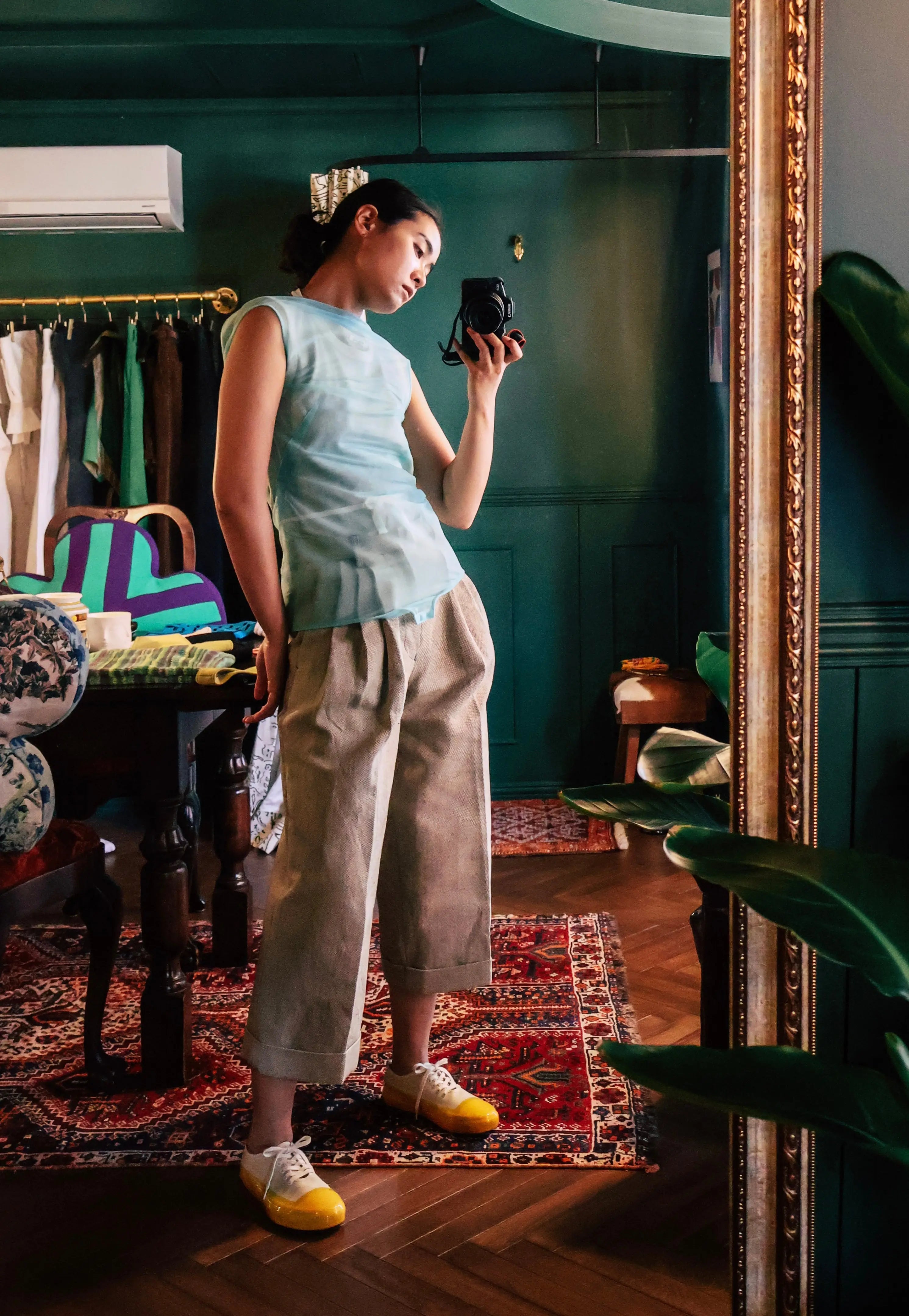 FUMIKA UCHIDA / OPEN BACK SLEEVELESS BODYSUIT / PALE AQUA - 601