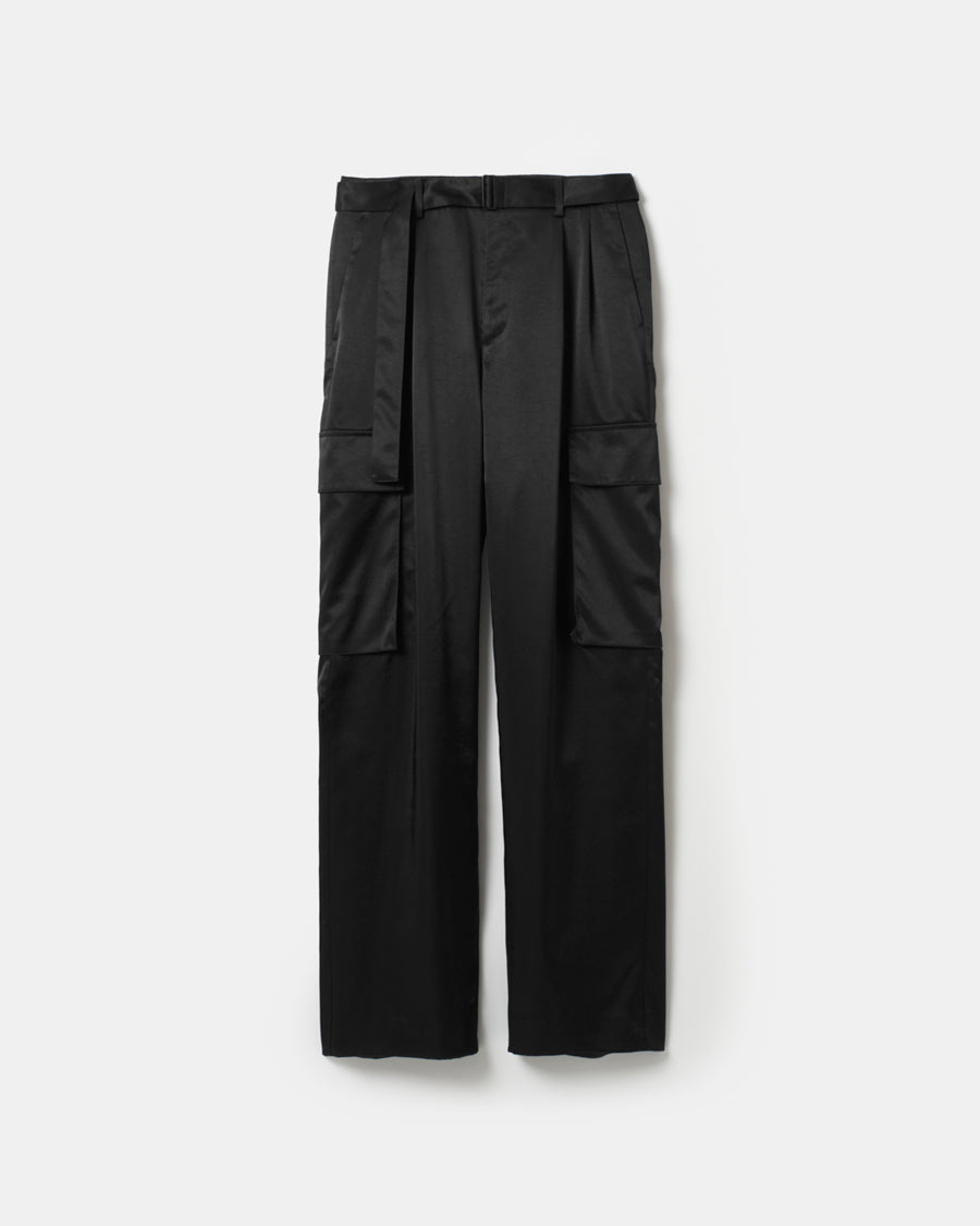 Satin belted cargo pants – 08sircus