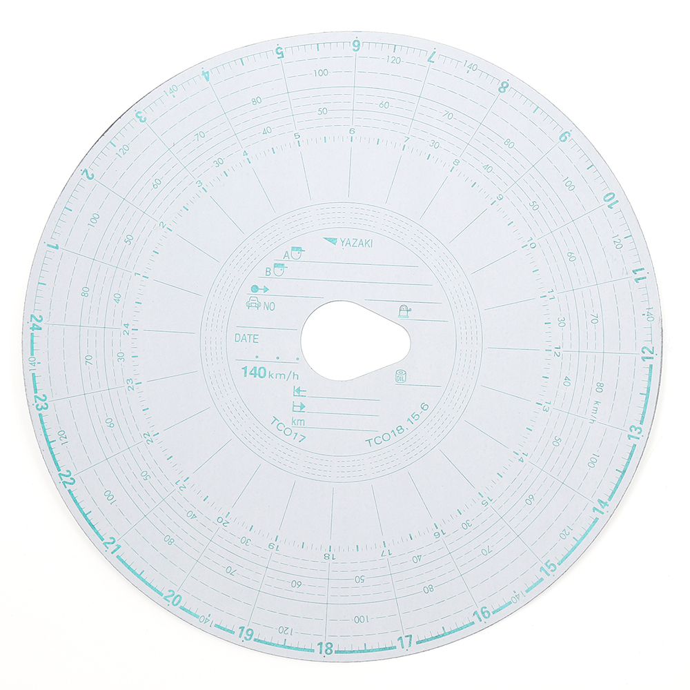 矢崎総業 大型タコグラフ用チャート紙(赤箱) 1日用100枚入 玉子型(15.6