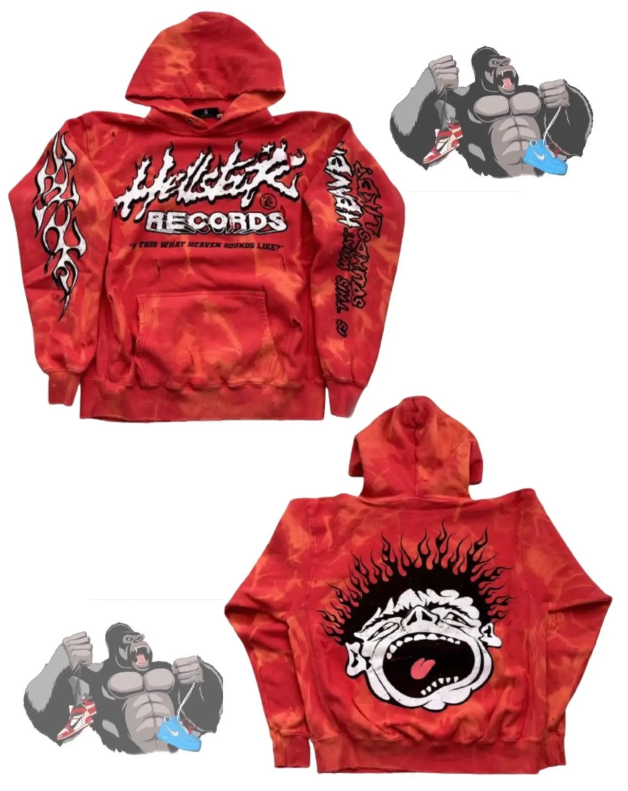 Hellstar Studios Tie Dye Red Hoodie (UNRELEASED) | Hype Gallery