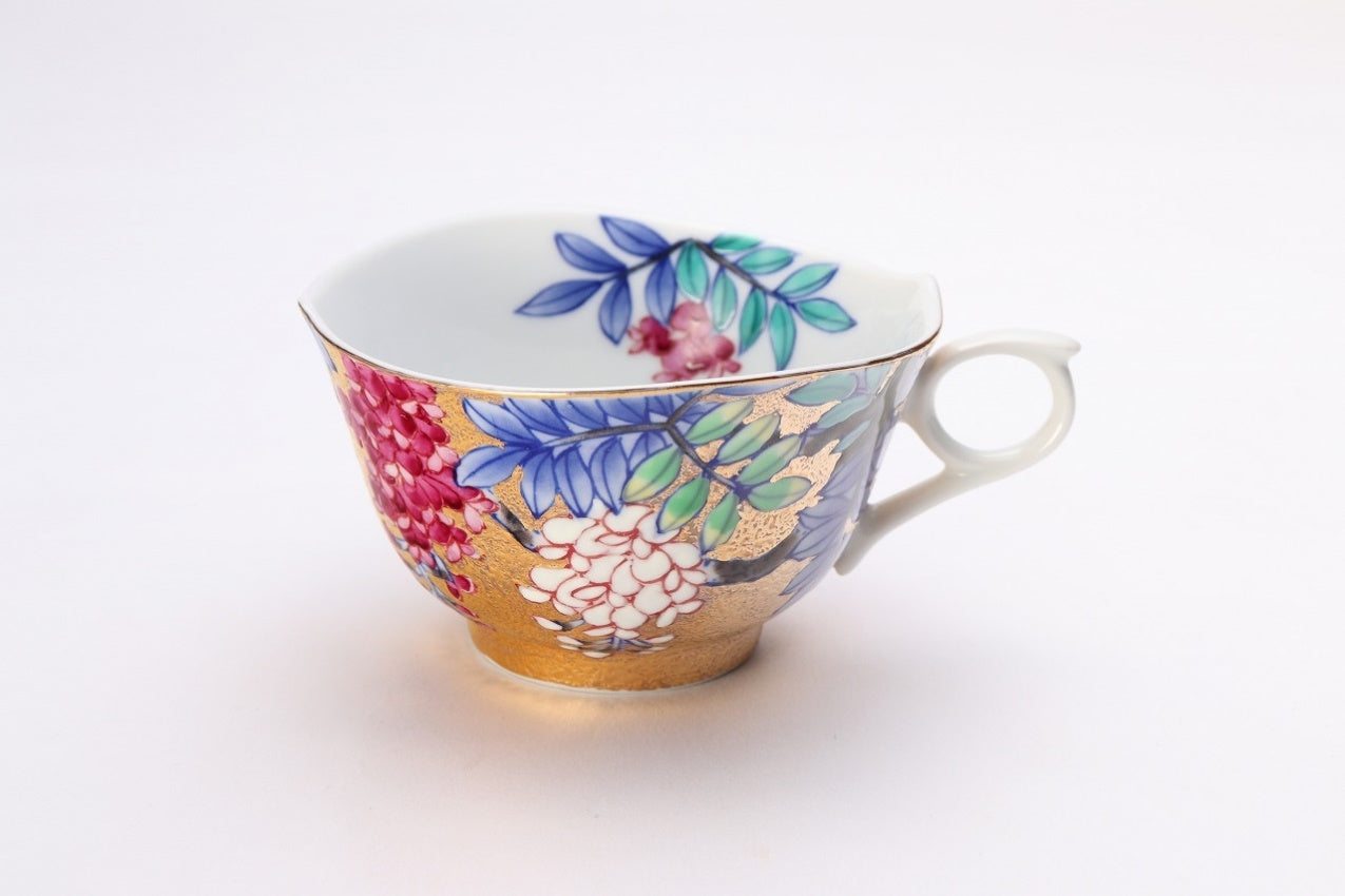 カフェ用品 「コーヒー碗 金彩 藤 木箱付」 金龍窯 江口天童 有田焼