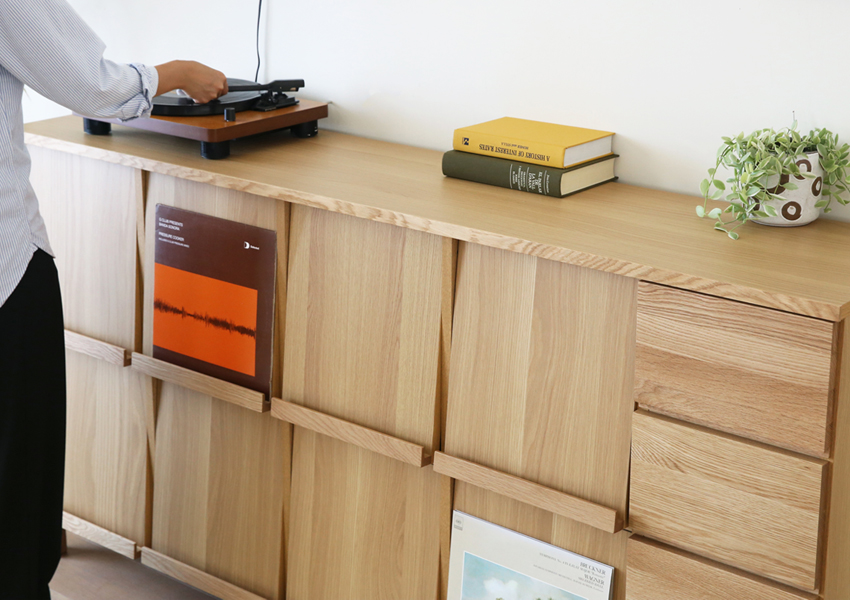 レッチェ 180マガジンレコードラック OAK(W180×D39.5×H95.5cm)税込