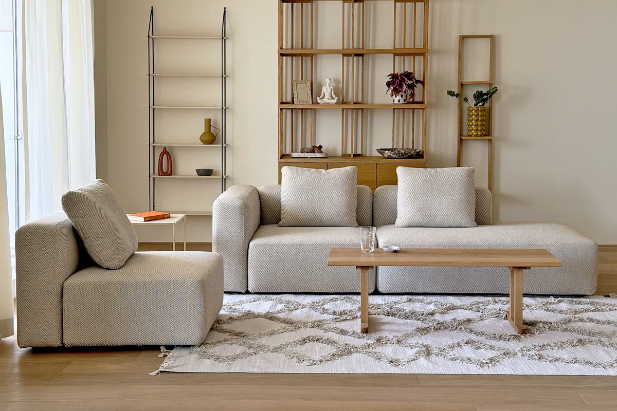 スモワ ソファ 1人掛け(肘なし) BEIGE (W80×D90×H82cm)税込¥68,000