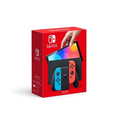 Nintendo Switch With Neon Blue and Neon Red Joy Con Gaming Console