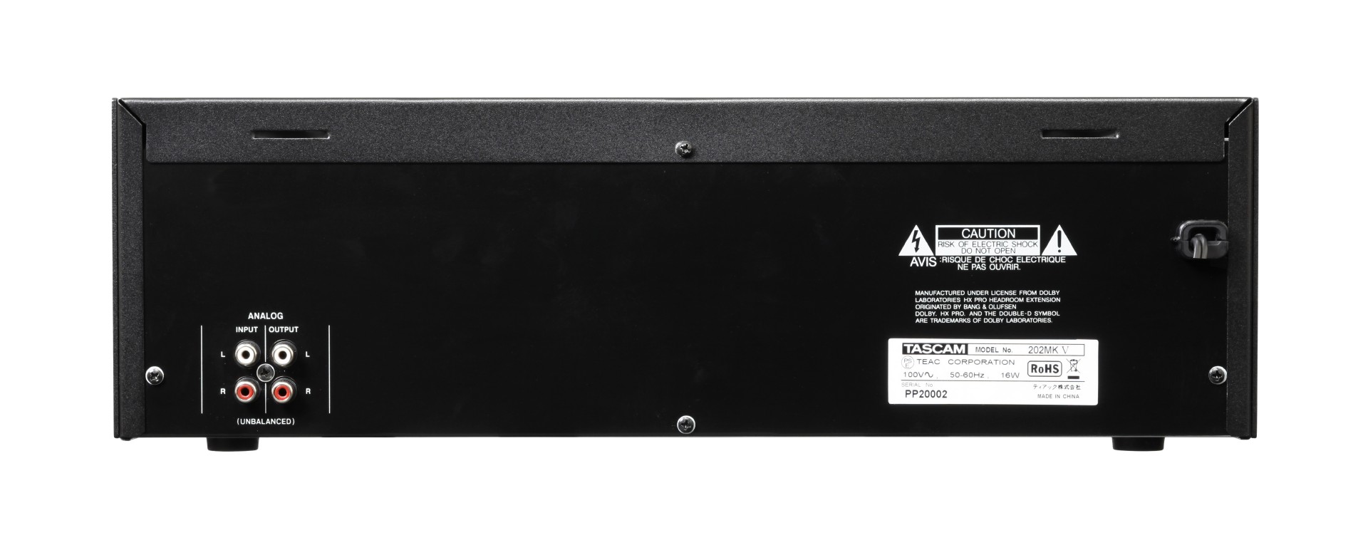 202MKV | ダブルオートリバースカセットデッキ | TASCAM (日本)