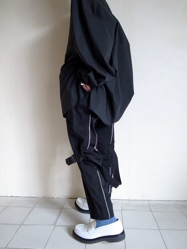 PEEL&LIFT black satin bondage trousers modern ブラックボンテージ