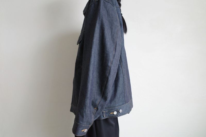 stein CASHMERE DENIM FLY FRONT JACKET - tity